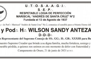 Obituario de Wilson Sandy Antezana