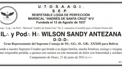 Obituario de Wilson Sandy Antezana