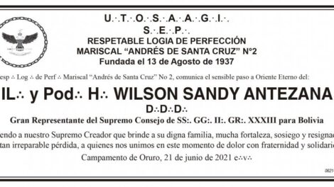 Obituario de Wilson Sandy Antezana