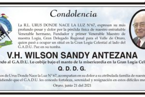 Condolencias por la pérdida de V.H. Wilson Sandy Antezana