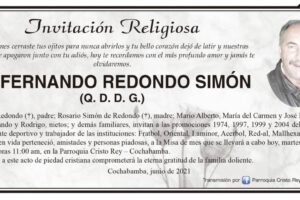 Invitación Religiosa para Fernando Redondo Simón