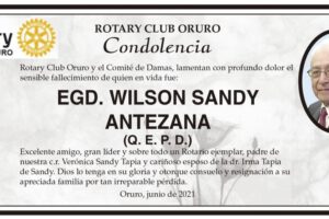 Condolencia por el fallecimiento de EGD. Wilson Sandy Antezana