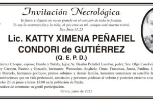 Lic. Katty Ximena Peñafiel Condori Q. E. P. D.