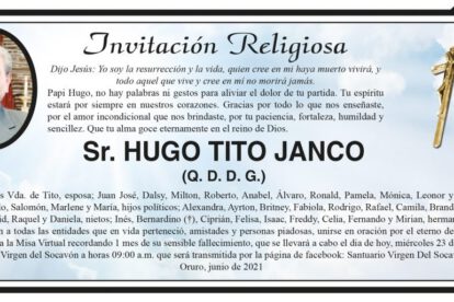Obituario de Hugo Tito Janco