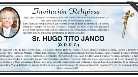 Obituario de Hugo Tito Janco