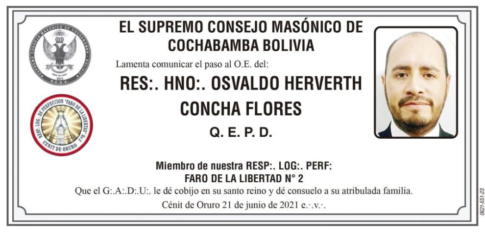 Obituario de Osvaldo Herverth Concha Flores