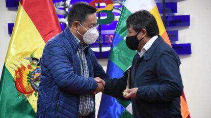 Choquehuanca asume la Presidencia tras entrega del bastón de mando por Luis Arce