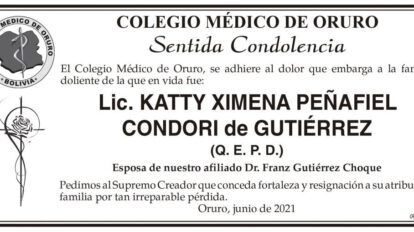 Lic. Katty Ximena Peñafiel Condori Q. E. P. D.