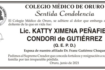 Lic. Katty Ximena Peñafiel Condori Q. E. P. D.