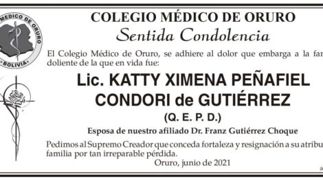 Lic. Katty Ximena Peñafiel Condori Q. E. P. D.