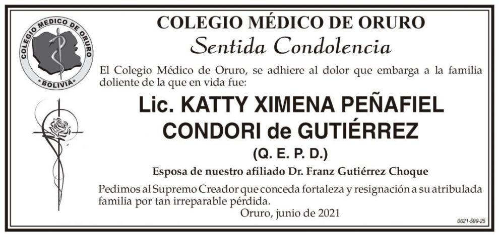 Lic. Katty Ximena Peñafiel Condori Q. E. P. D.