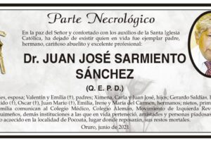 Parte Necrológico: Dr. Juan José Sarmiento Sánchez