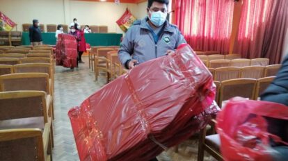 Colchones para pacientes Covid en Oruro