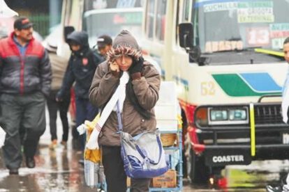 Frente frío en Bolivia afectará a seis departamentos