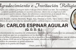 Agradecimiento e Invitación Religiosa por Carlos Espinar Aguilar