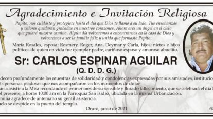 Agradecimiento e Invitación Religiosa por Carlos Espinar Aguilar