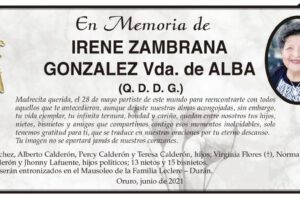 Obituario de Irene Zambrana Gonzalez
