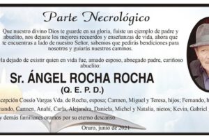 Parte Necrológico de Ángel Rocha Rocha
