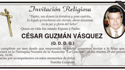 Invitación Religiosa César Guzmán Vásquez