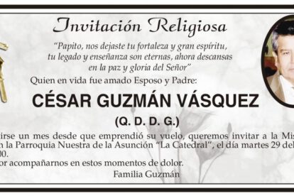 Invitación Religiosa César Guzmán Vásquez