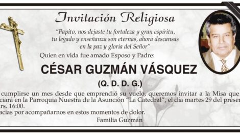 Invitación Religiosa César Guzmán Vásquez