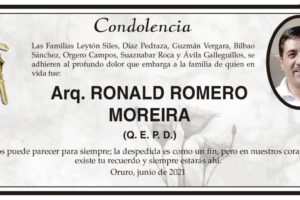 Condolencia por Ronald Romero Moreira