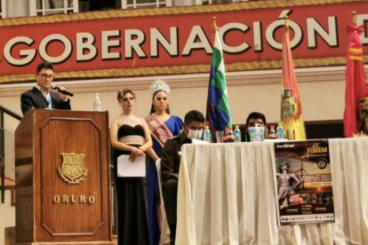 El ministro de minería, Ramiro Villavicencio durante su intervención en la presentación de la Fimem 2021