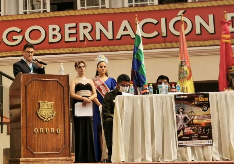 El ministro de minería, Ramiro Villavicencio durante su intervención en la presentación de la Fimem 2021