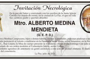 Invitación Necrológica Mtro. Alberto Medina Mendieta