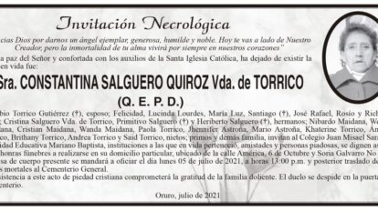 Invitación Necrológica de Constantina Salguero Quiroz