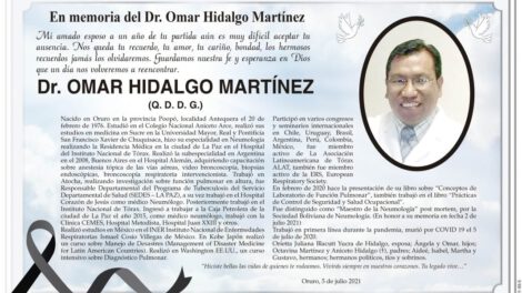 Dr. Omar Hidalgo Martínez en memoria