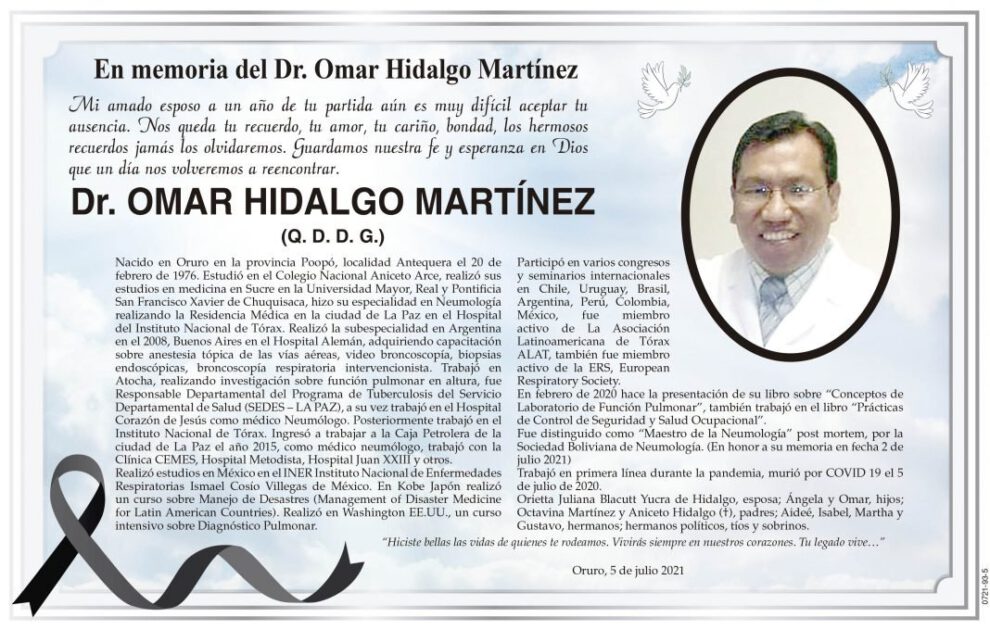 Dr. Omar Hidalgo Martínez en memoria