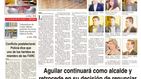 Portadas impresas del periódico La Patria, jueves 14 de noviembre de 2019