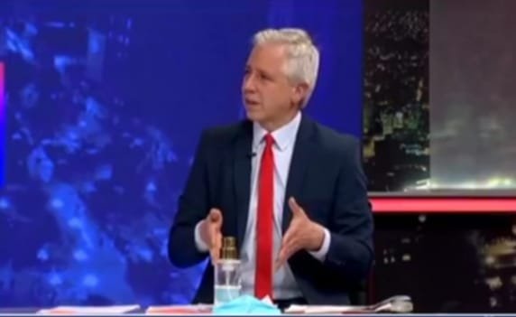 Álvaro García Linera durante la entrevista con Red Uno