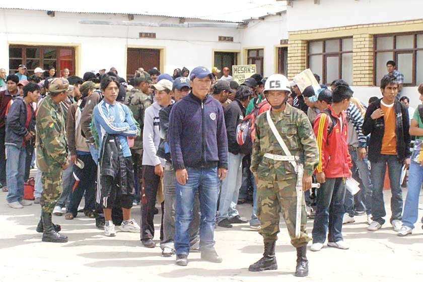 Reclutamiento Segundo Escalón para el servicio militar en Bolivia