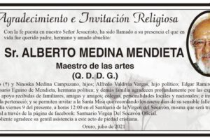 Agradecimiento e Invitación Religiosa por Alberto Medina Mendieta