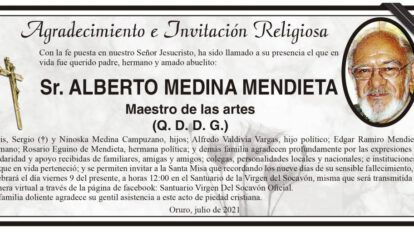 Agradecimiento e Invitación Religiosa por Alberto Medina Mendieta