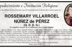 Agradecimiento e Invitación Religiosa por Rosemary Villarroel Núñez de Pérez