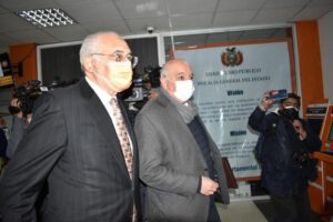 José Antonio Quiroga luego de salir de la Fiscalía
