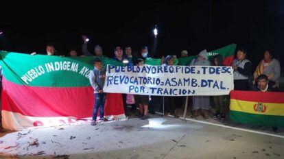Ayoreos bloquean rutas cruceñas para exigir cambio de asambleístas departamentales