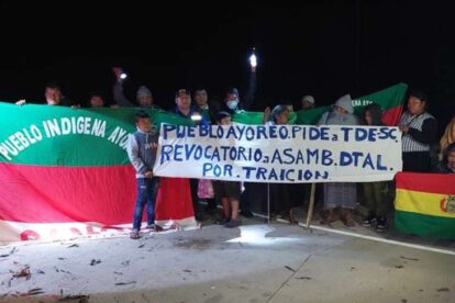Ayoreos bloquean rutas cruceñas para exigir cambio de asambleístas departamentales