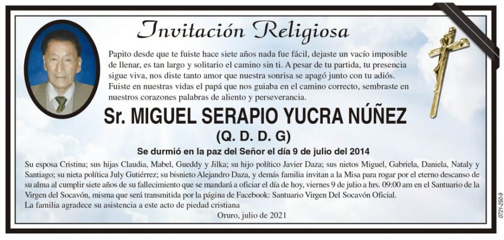 Invitación Religiosa por Miguel Serapio Yucra Núñez