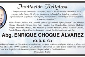 Obituario de Abg. Enrique Choque Álvarez