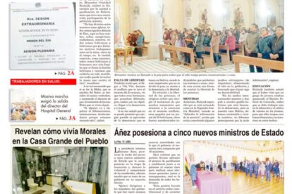 Portadas impresas del periódico La Patria