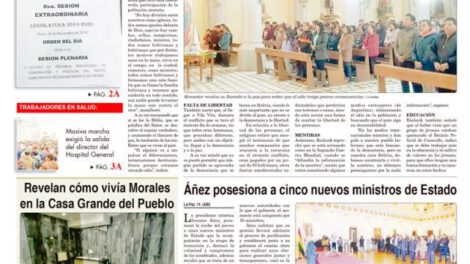 Portadas impresas del periódico La Patria