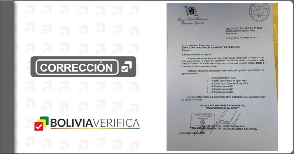veracidad de la carta de Terceros