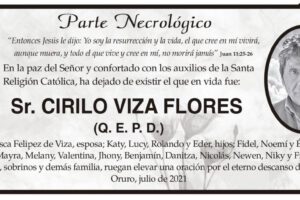 Parte Necrológico de Cirilo Viza Flores
