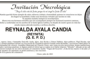 Invitación Necrológica de Reynalda Ayala Candia