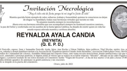 Invitación Necrológica de Reynalda Ayala Candia