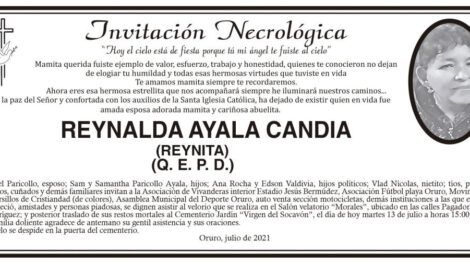 Invitación Necrológica de Reynalda Ayala Candia